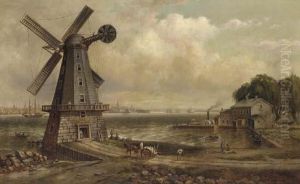 Isaac Edge's Windmill, Jersey City, New Jersey by Granville Perkins