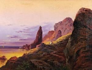 Zachod Slonca Nad Morzem by Friedrich Perlberg