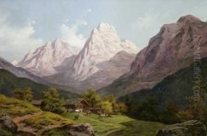 Gebirgslandschaft Mit Bergbauernhof