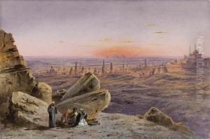 "blick Auf Kairo Bei Sonnenuntergang". by Friedrich Perlberg