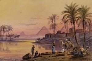 "abend Bei Den Pyramiden Von Gizeh".