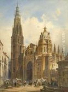 Blick Auf Die Kathedrale Von Toledo.