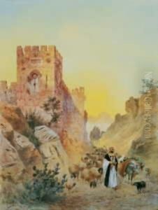 Abend Bei Jerusalem by Friedrich Perlberg