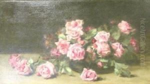 Stilllife Of Pink Roses by Louise Ellen Perman