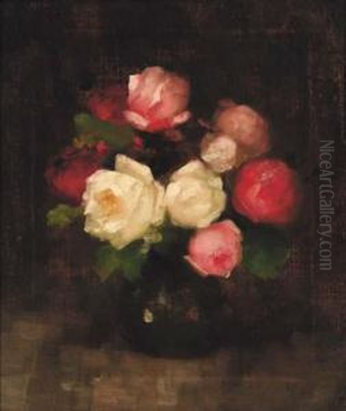 Pink And Red Roses In A Vase - view 1
