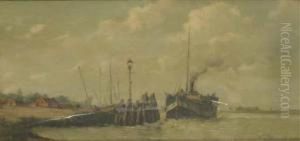 Aankomst Der Stoomboot Aan Rozenburg: Arrival Of Thesteamship by Henri Louis Permeke