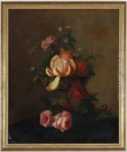 Nature Morte Aux Roseset Oranges by Andre Perrachon