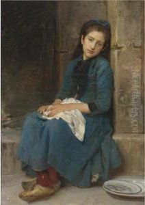 Pensive Girl (innocence) by Leon-Jean-Basile Perrault