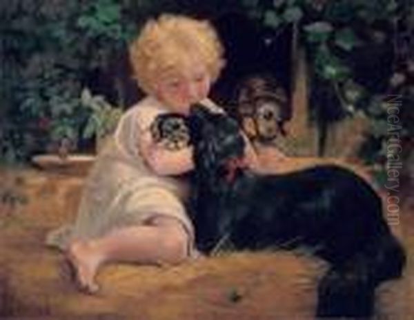 Jeune Enfant Et Ses Chiens - view 1