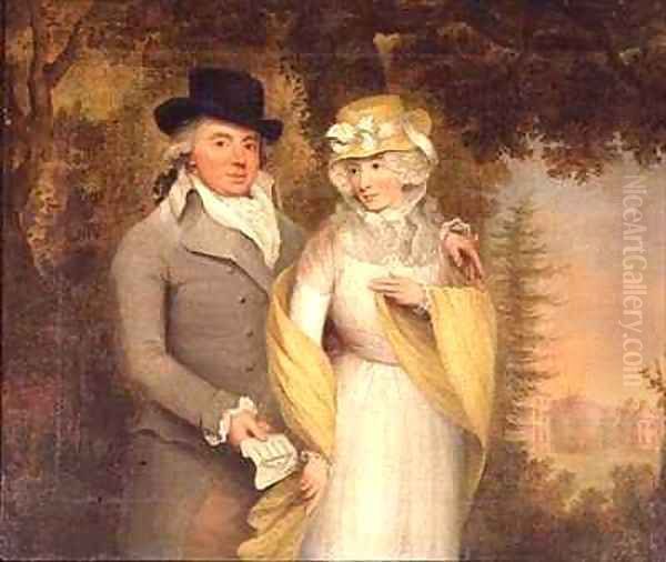 Portrait of a Gentleman and his Wife in a Park by John Downman