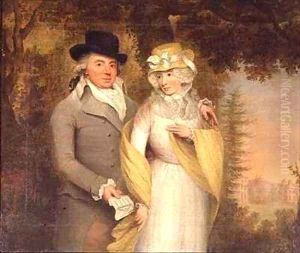 Portrait of a Gentleman and his Wife in a Park by John Downman