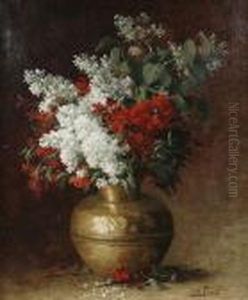 A Still Life Of Flowers by Aime Perret