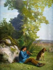 Berger Et Son Chien by Aime Perret