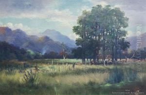 Pastural Scene With Cattle by John Douglas Perrett