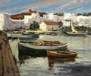 Puerto Pesquero.
Oleo Sobre Lienzo. 46 X 55 Cms by Alexandre Perrier