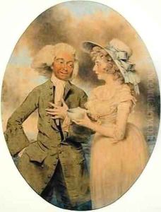 John Edwin and Mrs Wells as Lingo and Cowslip in the Agreeable Surprise by John Downman