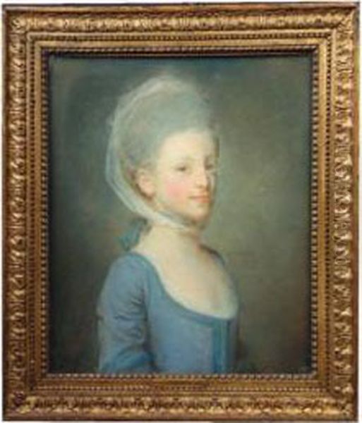 Portrait D'une Jeune Femme Coiffee D'une Fanchon De Gaze Rayee - view 1