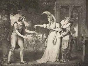 Lawn before the Dukes palace Act I Scene II from As You Like It from The Boydell Shakespeare Gallery by John Downman