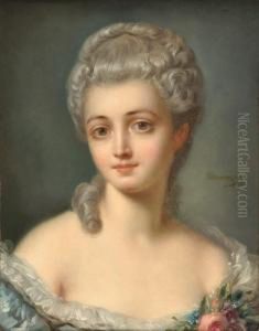 Retrato De Joven Con Elegante Tocado
