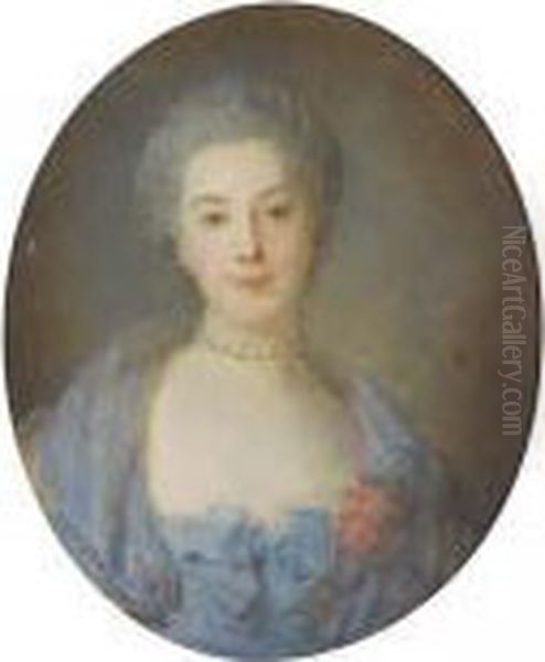 Portrait De Jeune Femme A La Robe Bleue - view 1