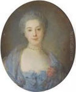 Portrait De Jeune Femme A La Robe Bleue