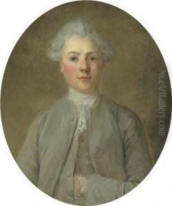 Portrait Of A Young Boy, Half-length, In A Grey Coat by Jean-Baptiste Perronneau