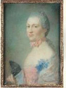 Portait Presume De Mademoiselle De Marignane Epouse De Mirabeau, Un Masque A La Main