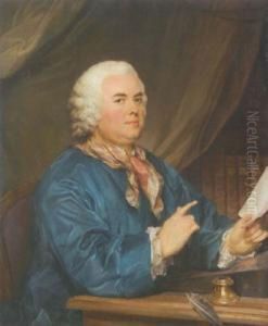 Portrait Presume De Monsieur Miron Devant Sa Bibliotheque