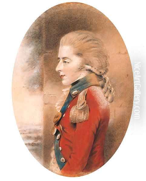 Portrait of an officer, half-length, facing left, in a scarlet uniform, possibly Prince Edward Augustus, Duke of Kent - view 1