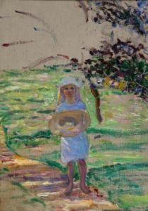 Study Of A Child In A Blue Dress