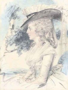 Portrait of a lady, half-length, observed from her left, wearing an elaborate headdress Portrait of a lady, half-length, observed from her left, wearing an elaborate headdress
