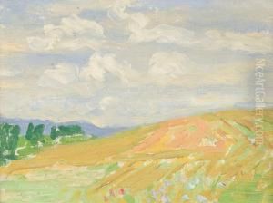 Paysage Aux Champs De Ble by Henri Person