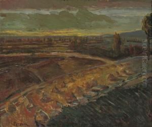 Landscape With Hay Stacks