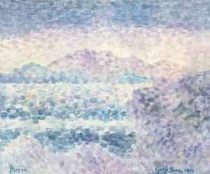 Paysage Pointilliste. Golfe Juan, 1914. by Henri Person
