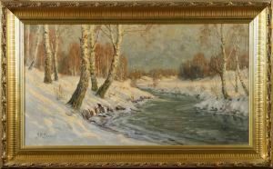 Vinterlandskap I Solljus by Peter Adolf Persson