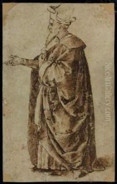 Etude D'homme En Pied De Profil Gauche - view 1