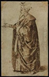 Etude D'homme En Pied De Profil Gauche by Pietro Vannucci Perugino