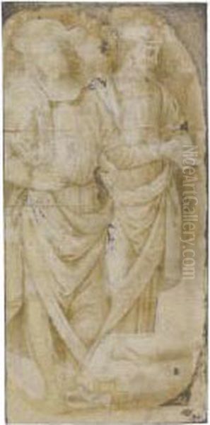 Two Standing Male Figures - view 1