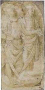 Two Standing Male Figures by Pietro Vannucci Perugino