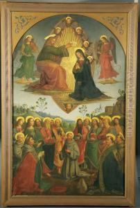 Coronation Of The Virgin With Saints by Pietro Vannucci Perugino