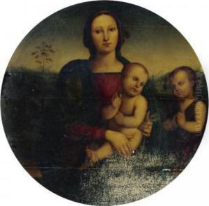 Madonna And Child With The Infant St. John The Baptist by Pietro Vannucci Perugino