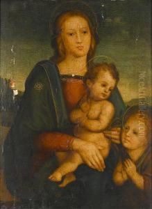 The Madonna And Child With The Infant Saint John The Baptist by Pietro Vannucci Perugino