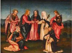 Vannucci Dit Le Perugin - Le Mariage Mystique by Pietro Vannucci Perugino