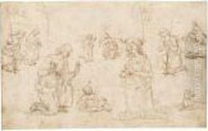 The Nativity With Angels by Pietro Vannucci Perugino