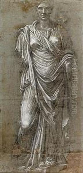 A Female Statue With A Portrait Head Of The Empress Plotina, Afterthe Antique - view 1
