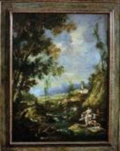 Paysage Aux Pecheurs by Antonio Francesco Peruzzini
