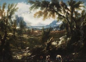 Paesaggio Con Lavandaie