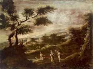 Cerchia Paesaggio Con Figure by Antonio Francesco Peruzzini