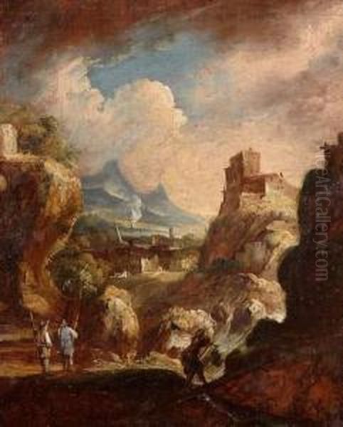 bergers Dans Un Paysage De Montagne - view 1