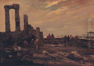 Arab Figures Among Ruins
